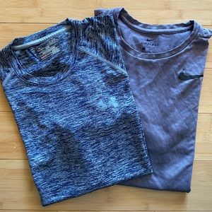 Lot of 2- Nike & Under Armour Mens S Athletic tops